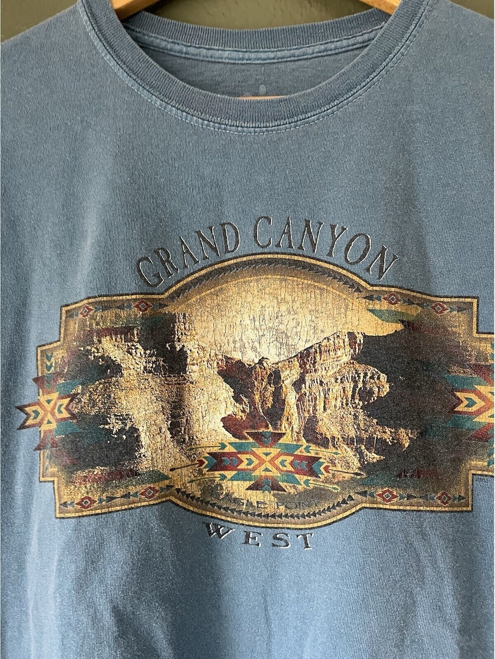 Grand Canyon West Heavy Weight Light Blue T Shirt - Picture 2 of 4